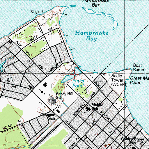 Topographic Map of Pinks Pond, MD