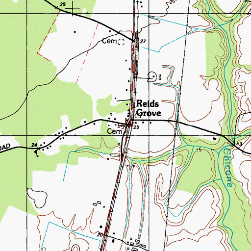 Topographic Map of Reids Grove Cemetery, MD