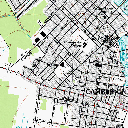 Topographic Map of Saint Clair School, MD