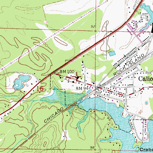 Topographic Map of First Baptist Church, AR