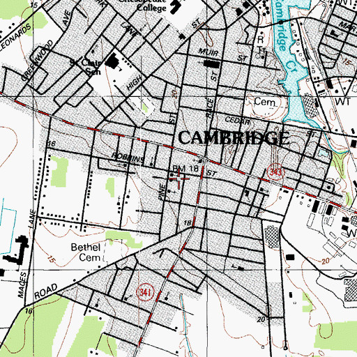 Topographic Map of Saint Lukes Methodist Church, MD