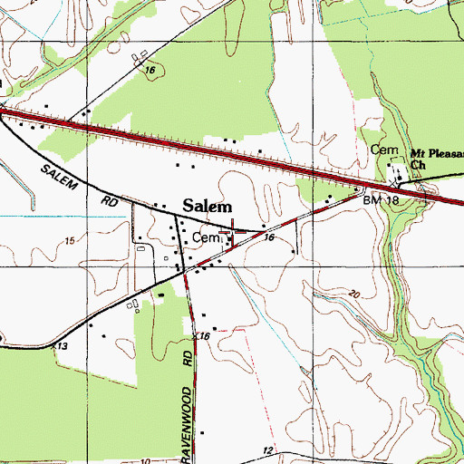 Topographic Map of Salem Cemetery, MD