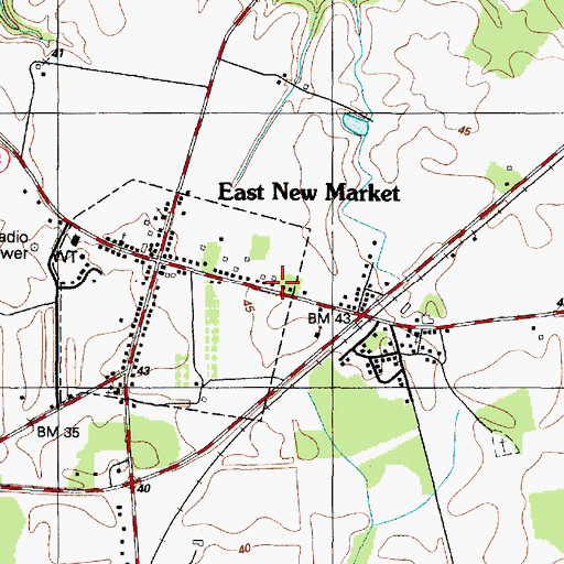 Topographic Map of Salem Church (historical), MD