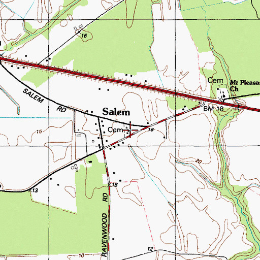 Topographic Map of Salem Methodist Church, MD