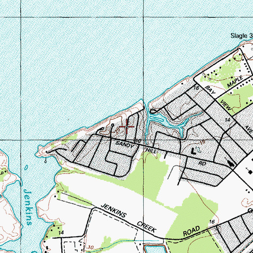 Topographic Map of Sandy Acres, MD