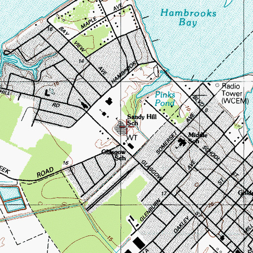 Topographic Map of Sandy Hill Elementary School, MD