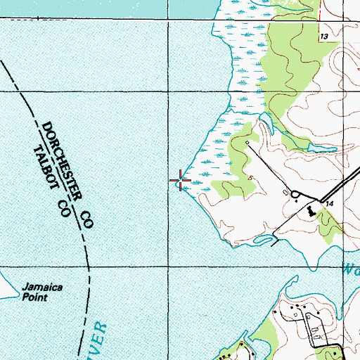 Topographic Map of Secretarys Point, MD