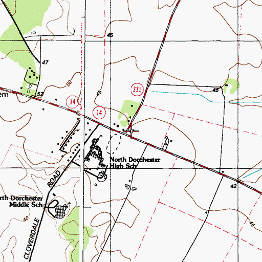 Topographic Map of Shiloh Church, MD