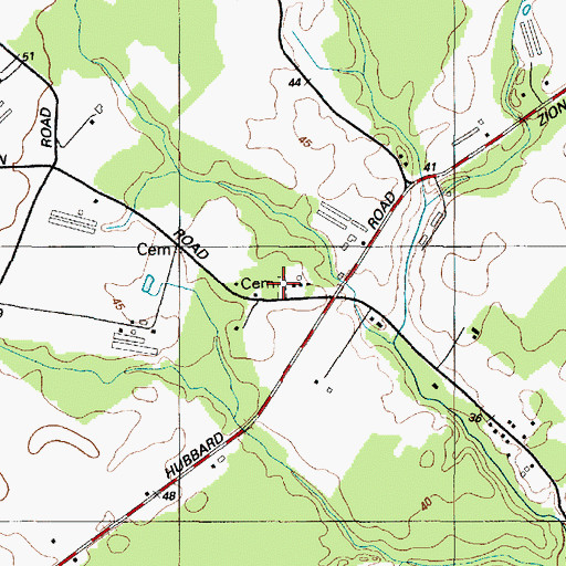 Topographic Map of Skinners Cemetery, MD