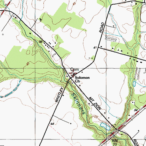 Topographic Map of Solomon Cemetery, MD