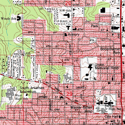 Topographic Map of First Mennonite Church, AR