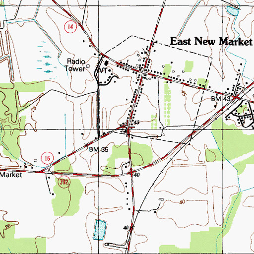 Topographic Map of Trinity United Methodist Church, MD