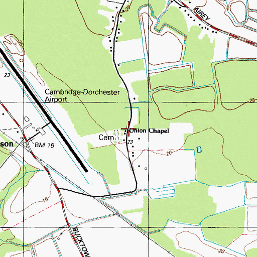 Topographic Map of Union Chapel, MD