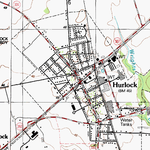 Topographic Map of Washington Methodist Church, MD