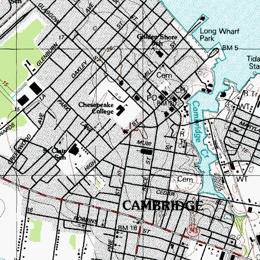 Topographic Map of Waugh Methodist Church, MD