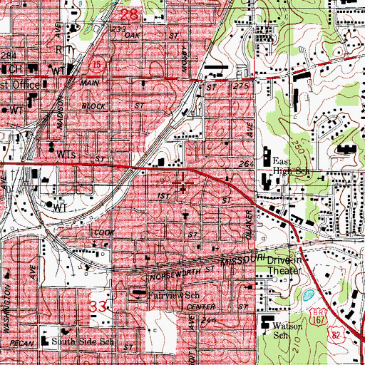 Topographic Map of First Saint James Baptist Church, AR