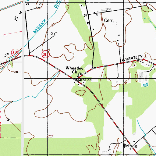 Topographic Map of Wheatley School (historical), MD