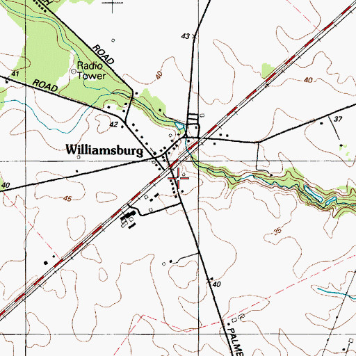 Topographic Map of Williamsburg Post Office, MD