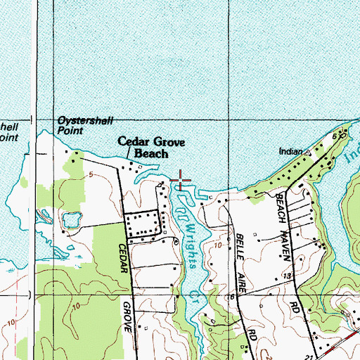 Topographic Map of Wrights Creek, MD
