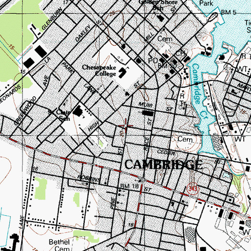 Topographic Map of Zion Baptist Church, MD