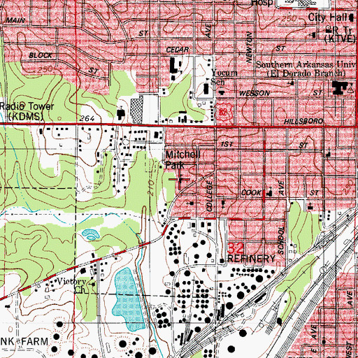 Topographic Map of First United Pentecostal Church, AR
