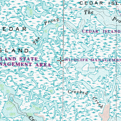 Topographic Map of Cedar Island State Wildlife Management Area, MD