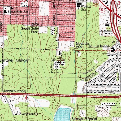 Topographic Map of Forest Grove Baptist Church, AR