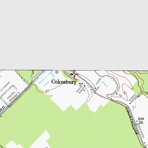 Topographic Map of Cokesbury United Methodist Church, MD