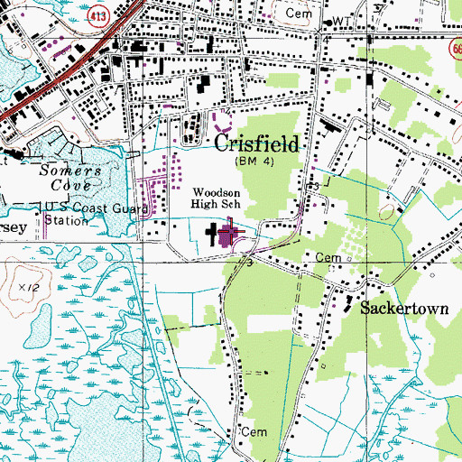 Topographic Map of Carter G Woodson Elementary School, MD