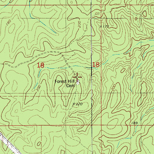 Topographic Map of Forest Hill Methodist Church (historical), AR