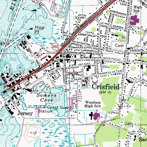 Topographic Map of Enon Baptist Church of Deliverance, MD