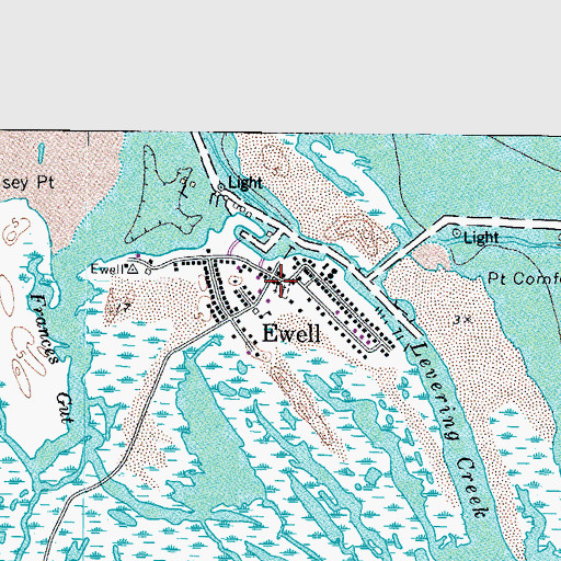 Topographic Map of Ewell United Methodist Church, MD