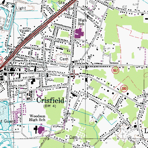 Topographic Map of First Baptist Church, MD
