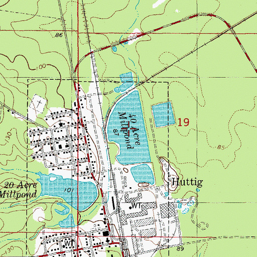 Topographic Map of Forty Acre Millpond, AR