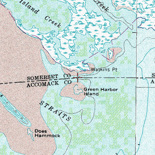 Topographic Map of Green Straits, MD