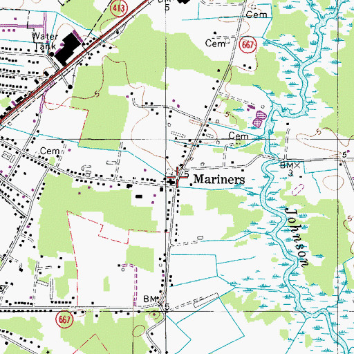 Topographic Map of Mariners United Methodist Church, MD