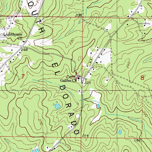 Topographic Map of Galilee Cemetery, AR