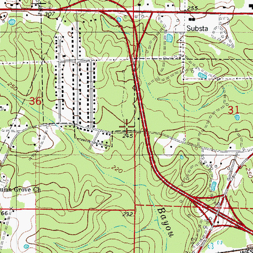 Topographic Map of Gethsemane Missionary Baptist Church, AR