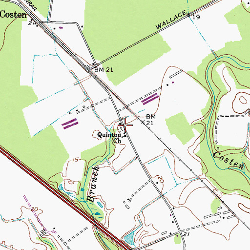 Topographic Map of Quinton Cemetery, MD