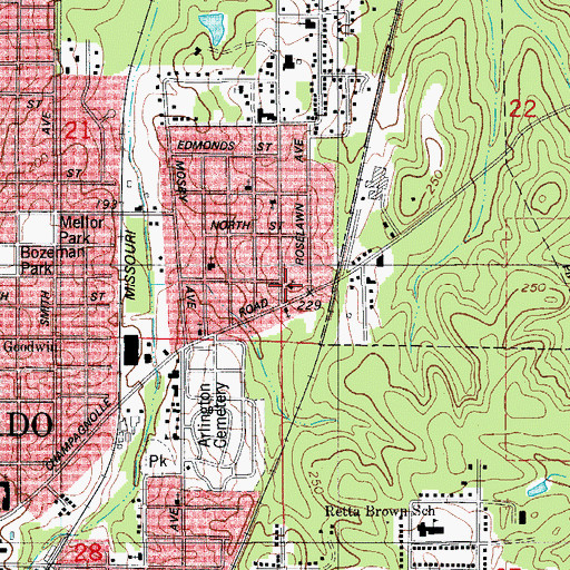 Topographic Map of Grace Bible Church, AR