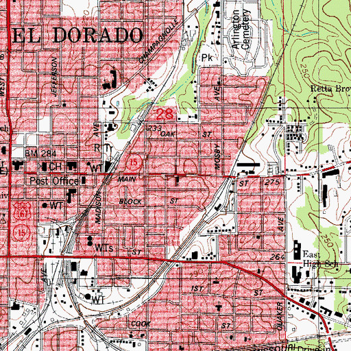 Topographic Map of Grace Missionary Baptist Church, AR