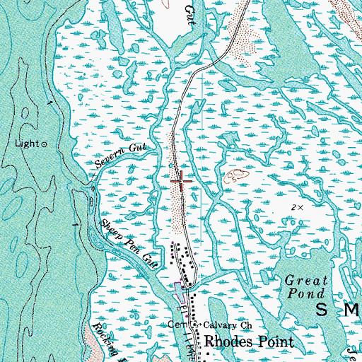 Topographic Map of Wading Place, MD