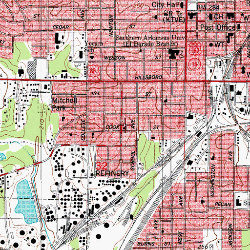 Topographic Map of Greater Paradise Missionary Baptist Church, AR