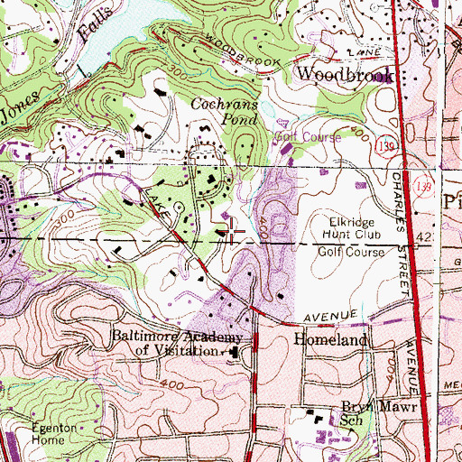 Topographic Map of Boys Latin School, MD