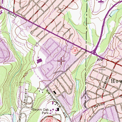 Topographic Map of Haywood Heights, MD