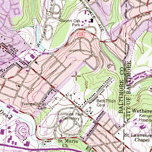 Topographic Map of Larchmont Elementary School, MD