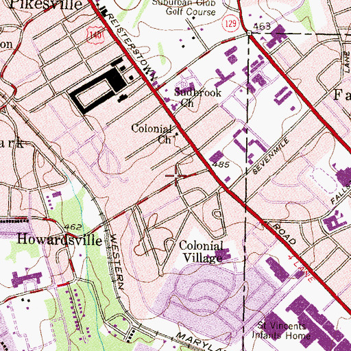 Topographic Map of Milford Manor Nursing Home, MD