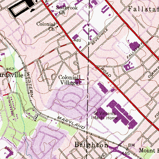 Topographic Map of Milbrook Elementary School, MD
