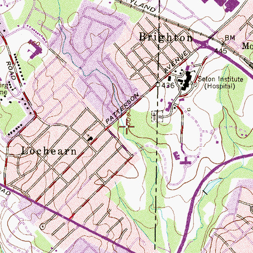 Topographic Map of Powder Mill Run Park, MD