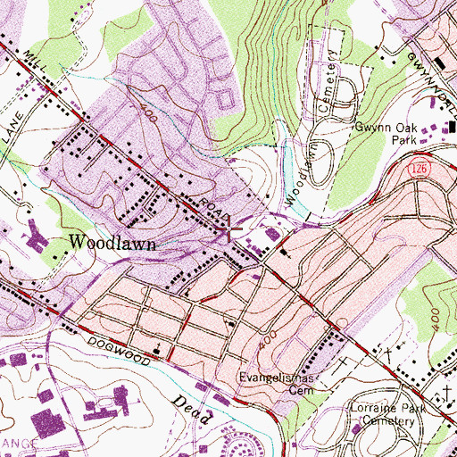 Topographic Map of Powhatan, MD